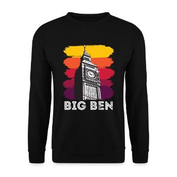 Big Ben London England UK English - Unisex Sweatshirt - black - Front - Alina (178cm) & Michal (187cm)