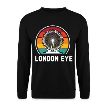 London Eye England UK Großbritannien Urlaub - Unisex Pullover - Schwarz - Vorne - Alina (178cm) & Michal (187cm)
