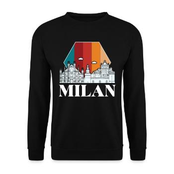 Cathédrale rétro de Milan Cathédrale de Milan - Sweat-shirt Unisexe - noir - Devant - Alina (178cm) & Michal (187cm)