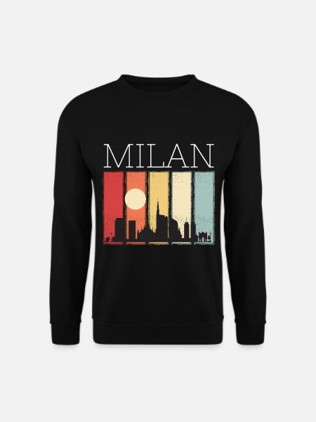 Milan Moon Skyline Rétro Cathédrale de Milan - Sweat-shirt Unisexe - noir