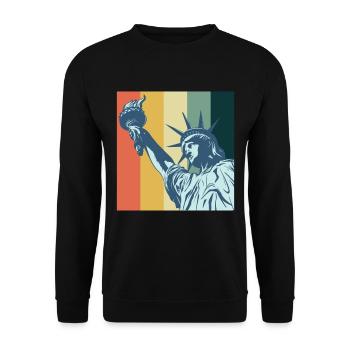Statue of Liberty NYC Big Apple New York Liberty - Unisex Sweatshirt - black - Front - Alina (178cm) & Michal (187cm)