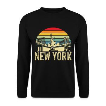 NY Statue of Liberty New York Big Apple NYC Skyline - Unisex Sweatshirt - black - Front - Alina (178cm) & Michal (187cm)