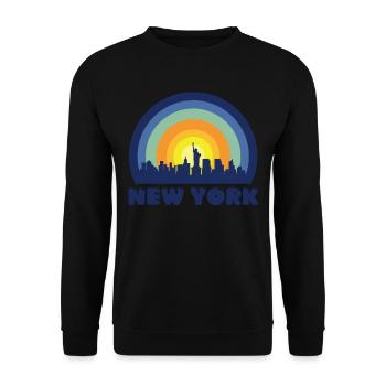 New York City Statue of Liberty Skyline Big Apple - Unisex Sweatshirt - black - Front - Alina (178cm) & Michal (187cm)