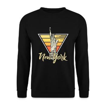 Statue of Liberty Liberty Island New York Big Apple - Unisex Sweatshirt - black - Front - Alina (178cm) & Michal (187cm)