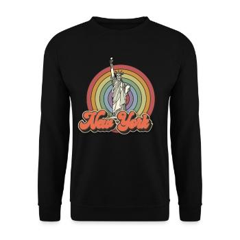 Big Apple Statue of Liberty New York NYC - Unisex Sweatshirt - black - Front - Alina (178cm) & Michal (187cm)