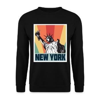 Statue of Liberty New York Liberty Island Big Apple - Unisex Sweatshirt - black - Front - Alina (178cm) & Michal (187cm)