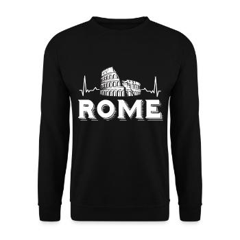 Rom Herzschlag Italien Kolosseum Toskana - Unisex Pullover - Schwarz - Vorne - Alina (178cm) & Michal (187cm)