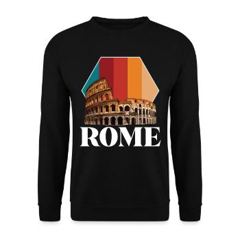 Rome Colisée Rétro Italie Toscane antique - Sweat-shirt Unisexe - noir - Devant - Alina (178cm) & Michal (187cm)