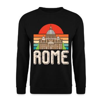 Rom Vatikan Italien Römer Sunrise italienisch - Unisex Pullover - Schwarz - Vorne - Alina (178cm) & Michal (187cm)
