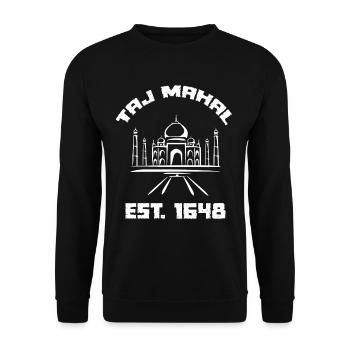 Taj Mahal 1648 Palast Indien Südasien - Unisex Pullover - Schwarz - Vorne - Alina (178cm) & Michal (187cm)