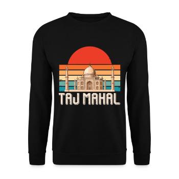 Taj Mahal Sunrise Palast Retro Indien Südasien - Unisex Pullover - Schwarz - Vorne - Alina (178cm) & Michal (187cm)