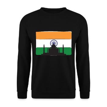 Indien Flagge Taj Mahal Palast Mausoleum Südasien - Unisex Pullover - Schwarz - Vorne - Alina (178cm) & Michal (187cm)