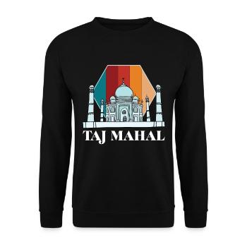 Indien Taj Mahal Palast Südasien Tourist - Unisex Pullover - Schwarz - Vorne - Alina (178cm) & Michal (187cm)