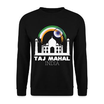Taj Mahal Palast Indien Tourist Asien - Unisex Pullover - Schwarz - Vorne - Alina (178cm) & Michal (187cm)