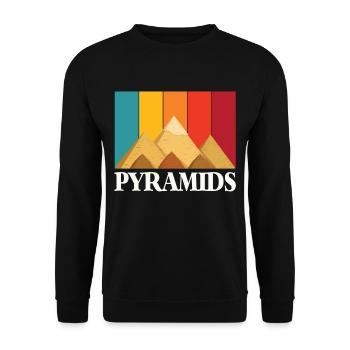 Pyramides Gizeh Egypte Rétro Sphinx - Sweat-shirt Unisexe - noir - Devant - Alina (178cm) & Michal (187cm)