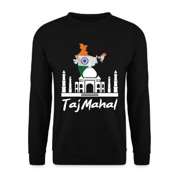 Taj Mahal Palast Indien Tourist Südasien - Unisex Pullover - Schwarz - Vorne - Alina (178cm) & Michal (187cm)