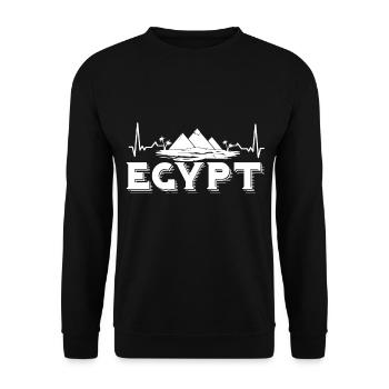 Egypt Pyramids Heartbeat Pharaoh Sphinx - Unisex Sweatshirt - black - Front - Alina (178cm) & Michal (187cm)
