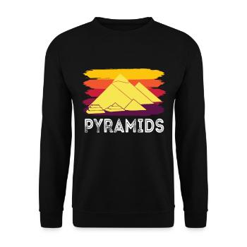 Gizeh Pyramide Ägypten Sphinx Anubis - Unisex Pullover - Schwarz - Vorne - Alina (178cm) & Michal (187cm)