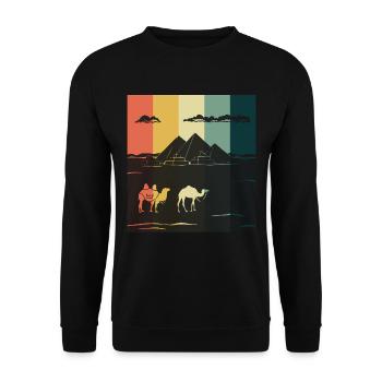 Camel Giza Pyramid Egypt Sphinx Anubis - Unisex Sweatshirt - black - Front - Alina (178cm) & Michal (187cm)