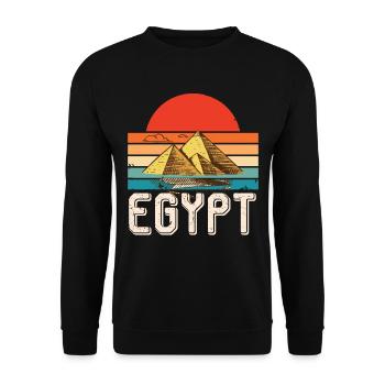 Egypt Sunrise Giza Pyramids Sphinx Pharaoh - Unisex Sweatshirt - black - Front - Alina (178cm) & Michal (187cm)