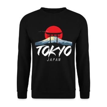 Tokyo Mountains Japan Tourist Asia Japanese - Unisex Sweatshirt - black - Front - Alina (178cm) & Michal (187cm)