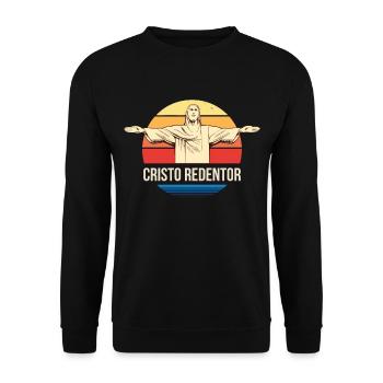 Brésil Église Rio Cristo Redentor - Sweat-shirt Unisexe - noir - Devant - Alina (178cm) & Michal (187cm)