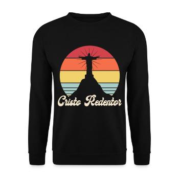 Cristo Redentor Christ Brésil Église - Sweat-shirt Unisexe - noir - Devant - Alina (178cm) & Michal (187cm)