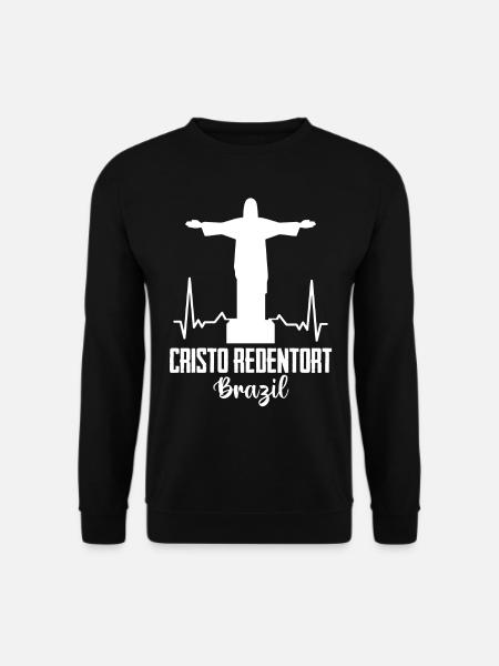 Cristo Redentor Heartbeat Rio Brazil - Unisex Sweatshirt - black