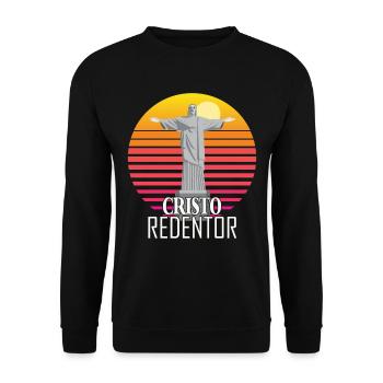 Cristo Redentor Christ the Redeemer Statue Rio Church - Unisex Sweatshirt - black - Front - Alina (178cm) & Michal (187cm)