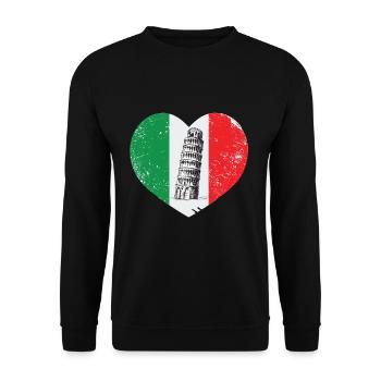Pise Italie Coeur Tour Penchée Toscane Florence - Sweat-shirt Unisexe - noir - Devant - Alina (178cm) & Michal (187cm)