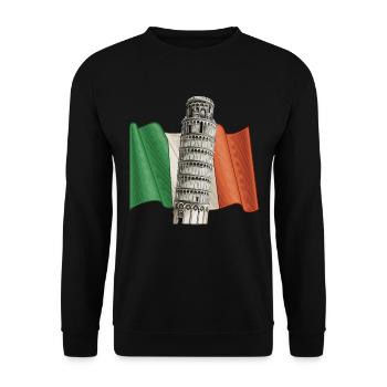 Leaning Tower of Pisa Italy Flag Tuscany - Unisex Sweatshirt - black - Front - Alina (178cm) & Michal (187cm)