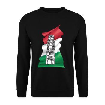 Leaning Tower of Pisa Italy Tuscany Florence - Unisex Sweatshirt - black - Front - Alina (178cm) & Michal (187cm)