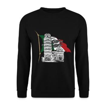 Pisa Leaning Tower Italy Tuscany Florence - Unisex Sweatshirt - black - Front - Alina (178cm) & Michal (187cm)