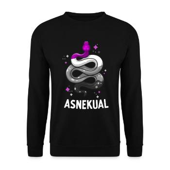 Asnekual Drôle Asexual Pride Snake Ace Pride Drapeau - Sweat-shirt Unisexe - noir - Devant - Alina (178cm) & Michal (187cm)