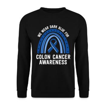 Wir tragen dunkelblaues Darmkrebs-Awareness-Matching - Unisex Pullover - Schwarz - Vorne - Alina (178cm) & Michal (187cm)
