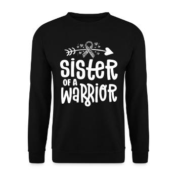 Schwester eines Krieger-Zebras für seltene Krankheiten - Unisex Pullover - Schwarz - Vorne - Alina (178cm) & Michal (187cm)