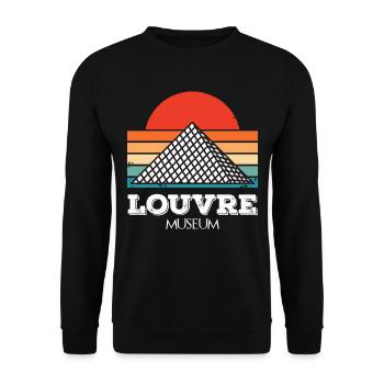 Louvre Museum Sunrise Paris France Art - Unisex Sweatshirt - black - Front - Alina (178cm) & Michal (187cm)