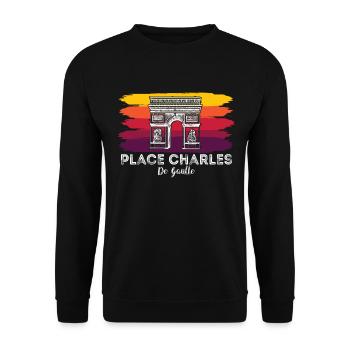 Place Charles de Gaulle Paris France - Unisex Sweatshirt - black - Front - Alina (178cm) & Michal (187cm)