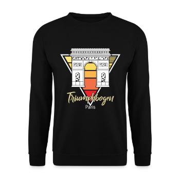 Arc de Triomphe Paris Place Charles de Gaulle - Unisex Sweatshirt - black - Front - Alina (178cm) & Michal (187cm)
