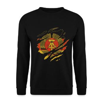FLAG GDR FLAG OSSIS EAST EAST GERMANY - Unisex Sweatshirt - black - Front - Alina (178cm) & Michal (187cm)
