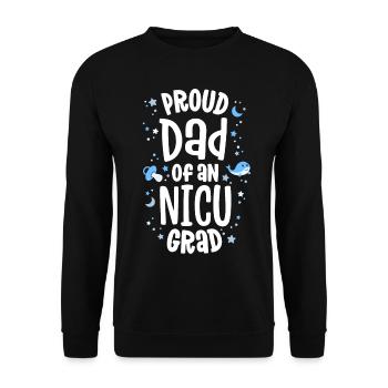 Proud Dad Of An NICU Grad NICU Graduate Father - Unisex Sweatshirt - black - Front - Alina (178cm) & Michal (187cm)