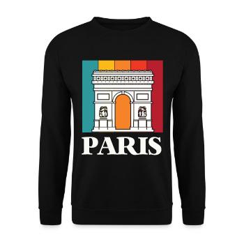 Paris Arc de Triomphe Place Charles France - Unisex Sweatshirt - black - Front - Alina (178cm) & Michal (187cm)