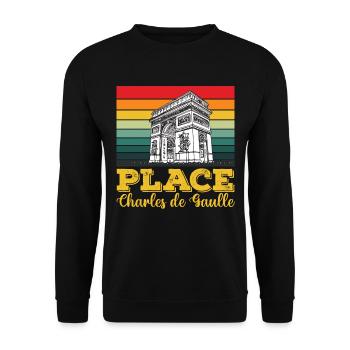 Place Charles de Gaulle Paris Arc de Triomphe - Unisex Sweatshirt - black - Front - Alina (178cm) & Michal (187cm)