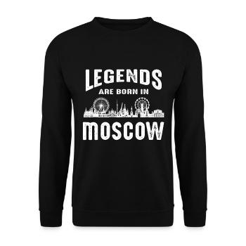 Moscow Legends Russia Skyline - Unisex Sweatshirt - black - Front - Alina (178cm) & Michal (187cm)