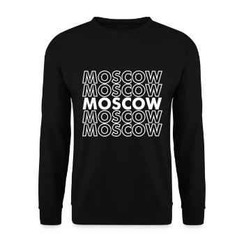 Moscow Russia Tourist Souvenir - Unisex Sweatshirt - black - Front - Alina (178cm) & Michal (187cm)