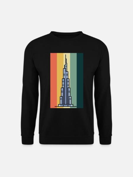 Burj Khalifa Dubai Retro VAE Emirate - Unisex Pullover - Schwarz