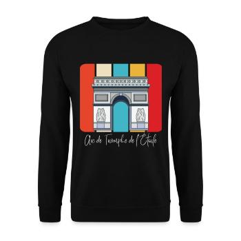 Paris Arc de Triumphe France Arc de Triomphe - Unisex Sweatshirt - black - Front - Alina (178cm) & Michal (187cm)