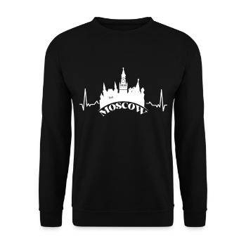 Moscow Heartbeat Russia Russians - Unisex Sweatshirt - black - Front - Alina (178cm) & Michal (187cm)