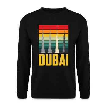 Dubai Skyscraper Burj Khalifa Retro UAE - Unisex Sweatshirt - black - Front - Alina (178cm) & Michal (187cm)