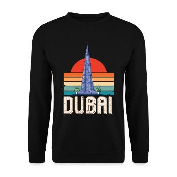 Dubai Sunrise Burj Khalifa VAE Mittlerer Osten - Unisex Pullover - Schwarz - Vorne - Alina (178cm) & Michal (187cm)